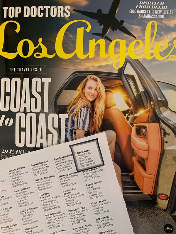Dr. Hopp Is Featured in Los Angeles Magazine as a Top Doctor at Youthfill MD in California